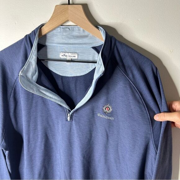Peter Millar quarter zip pullover. Navy blue, Athletic Coldstream Large - Picture 2 of 5